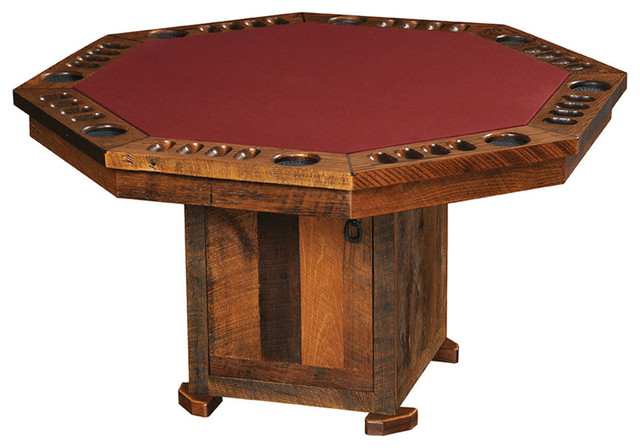Barnwood Poker Table-8 Sided - Rustic - Game Tables - by Black Forest Decor