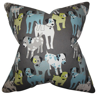 Endicott Gray 18 x 18 Animal Print Throw Pillow - Modern - Pillows - by Bellacor