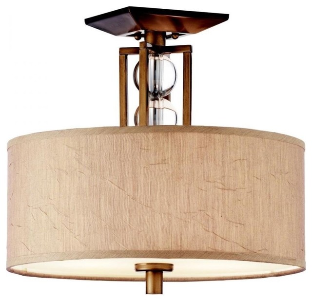 Kichler Celestial Three Light Cambridge Bronze Drum Shade SemiFlush