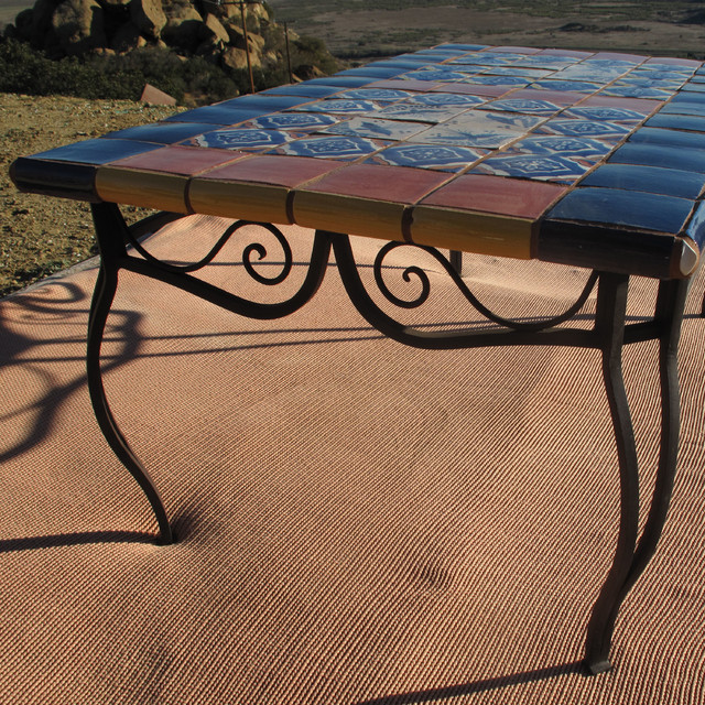 Talavera Tile Top Wrought Iron Tables Mediterranean Coffee Tables