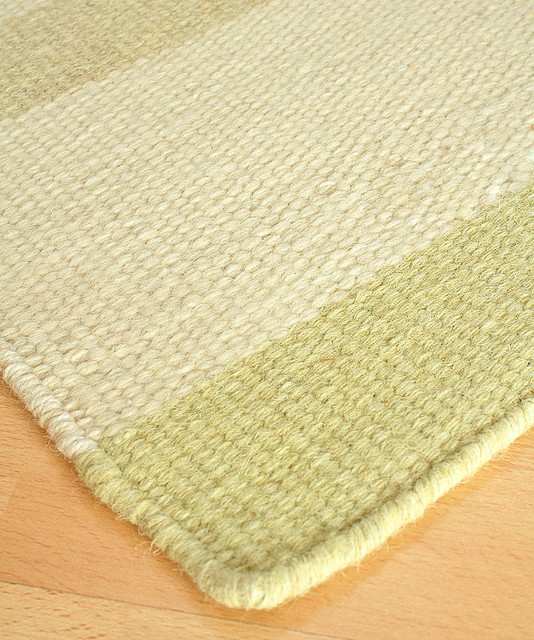 Crescent Beach Wool Berber Stripe Rug 3' x 5' Transitional Area Rugs by Bliss Home & Design