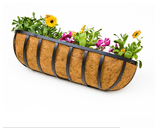 English Garden Hayrack with Coco Liner rusticplantpotsandplanters