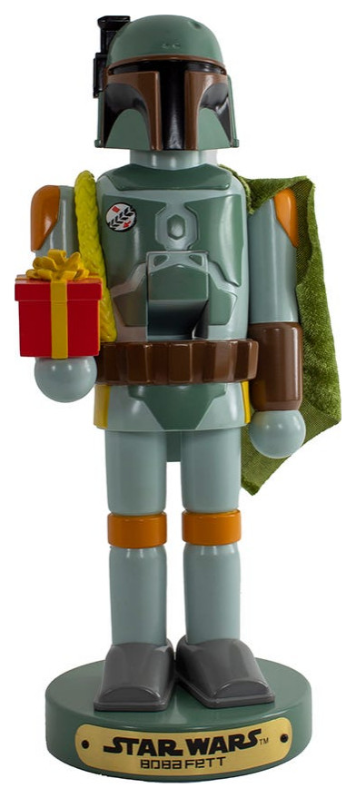 Kurt Adler Star Wars Boba Fett With Present Nutcracker