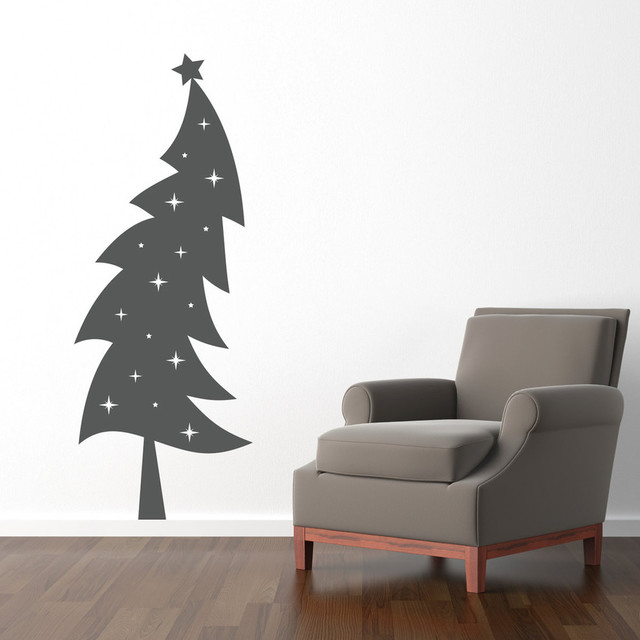 Christmas Tree Wall Decal Extra Large, Matte Black Wall Decals by