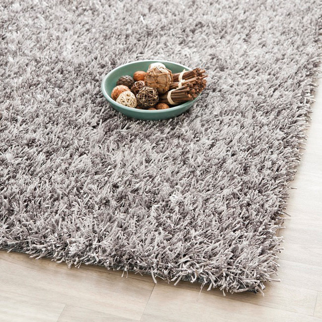 HandWoven Medley Grey Textured Shag Rug Contemporary Rugs by