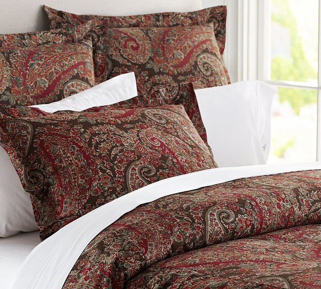 CARRIE PAISLEY DUVET COVER & SHAM - Traditional - Duvet Covers And