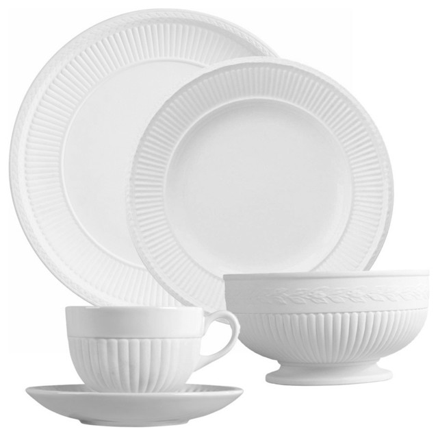 EXCLUSIVE Wedgwood Edme White 12 person Dinner Set