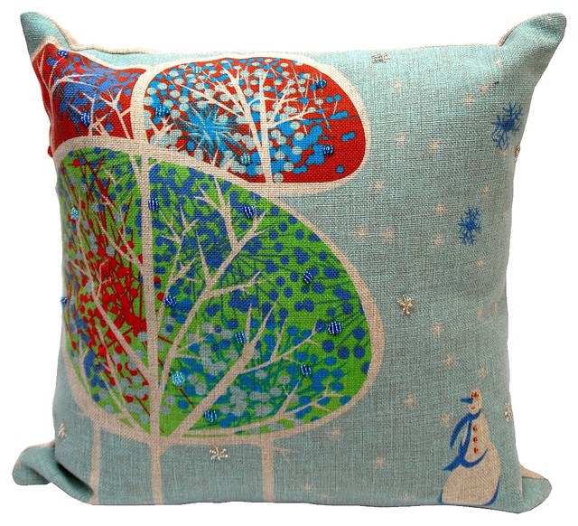 Snowman Holiday Decorative Throw Pillow - Contemporary - Decorative Pillows - by Overstock.com