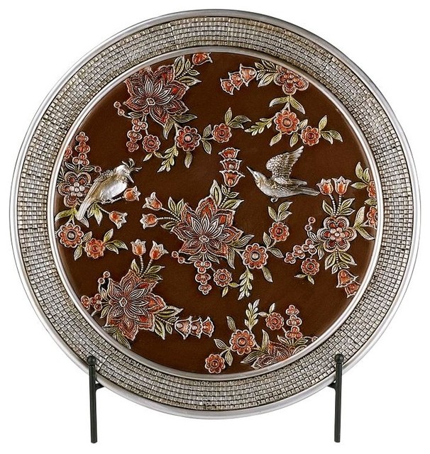 chinoiserie charger with stand traditional decorative chinoiserie charger with stand traditional decorative