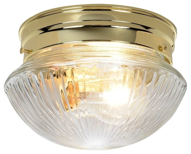 Dome Ribbed Glass 6 inch Ceiling Light - Modern - Bathroom Vanity ...
