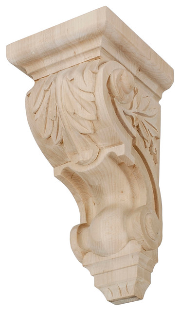 Hand carved acanthus leaf corbel hard maple quot h Hand carved acanthus leaf corbel hard maple quot h
