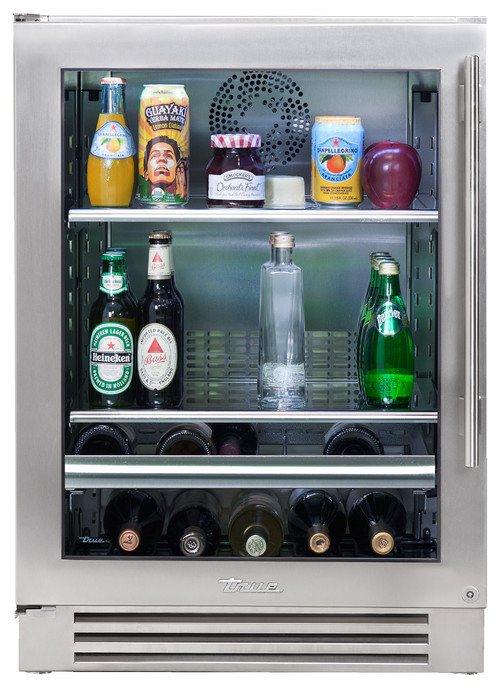 True residential under counter glassfronted fridge Beverage center