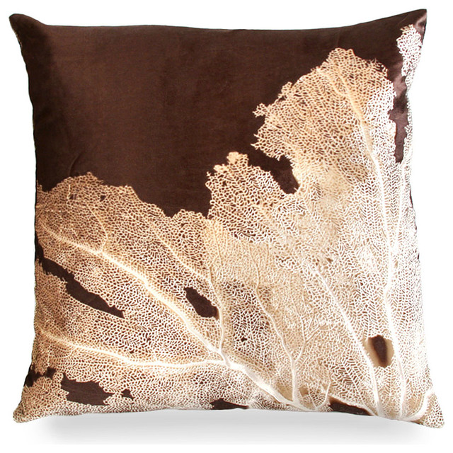 Seafan on Kohl Pillow - Transitional - Decorative Pillows - by Bliss Home and Design