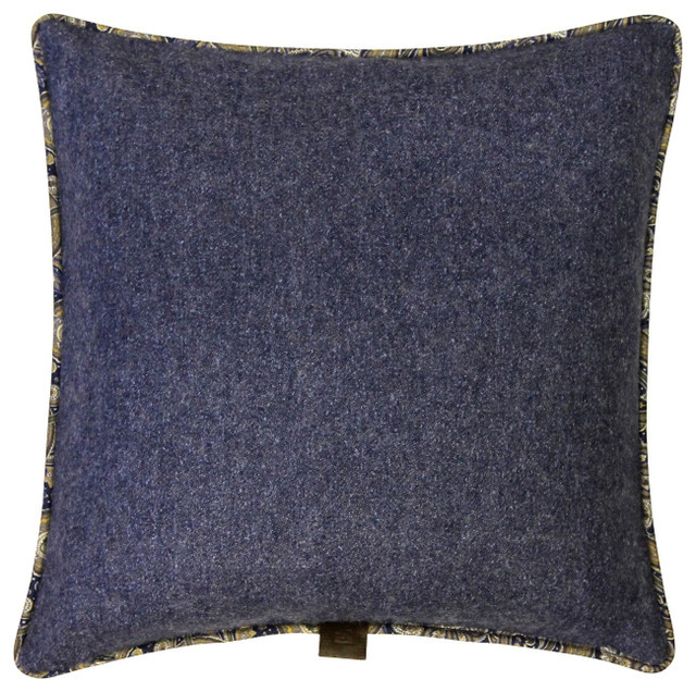 Sartorial Home Pillow: Heathered Blue & Solid Stone Grey - Traditional - Decorative Pillows - by ...