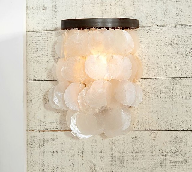 Capiz Sconce Beach Style Wall Sconces by Pottery Barn