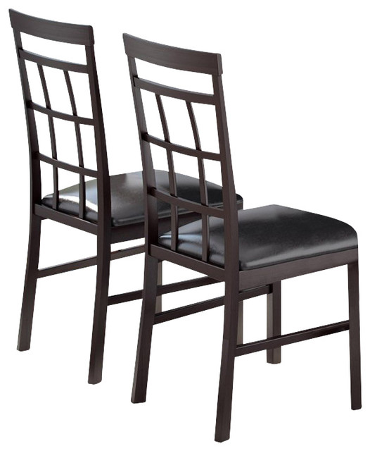 Sonax CorLiving Lattice Back Dining Chairs Bonded Leather, Set of 2