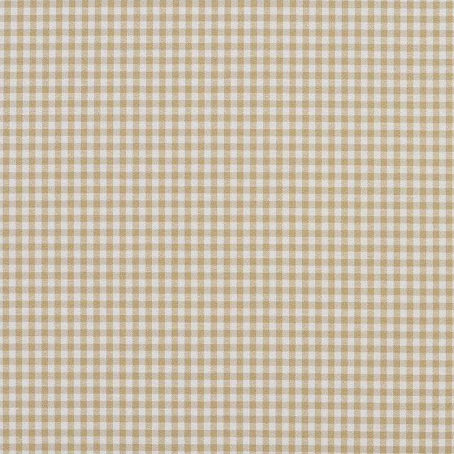 Khaki Beige And White Small Gingham Cotton Upholstery Fabric By The Yard Transitional