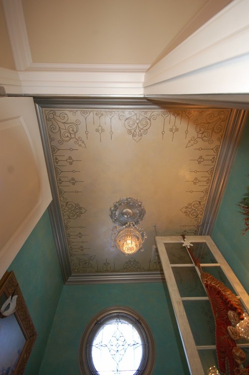 Painted ceiling with a border design