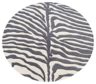 Eden Zebra Rug Gray And Ivory 6 Round Contemporary Area Rugs Eden Zebra Rug Gray And Ivory 6 Round Contemporary Area Rugs