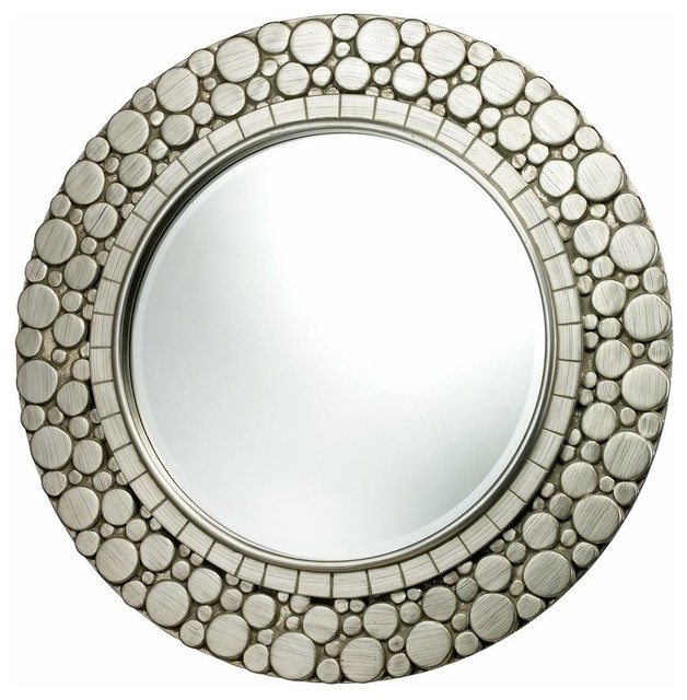Sterling Industries Monterey 36 Inch Round Wall Mirror in Silver Leaf