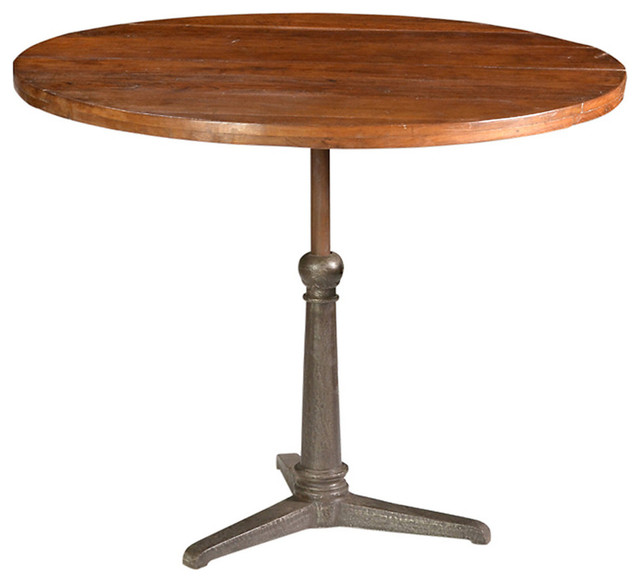 Iron Dining/Bar Table, Medium Brown Rustic Indoor Pub And Bistro Tables