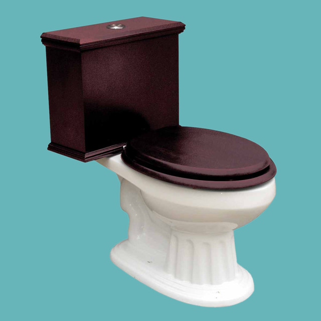 Toilets White Lowboy Raised Panel Elongated Cherry Finish Toilet
