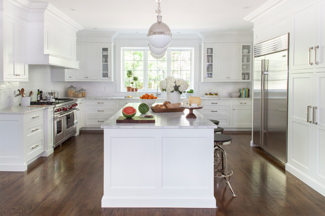 White Transitional Kitchen - Transitional - Kitchen - new york - by