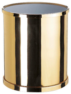 Round Bathroom Waste Bin in Brass - Contemporary - Bathroom Accessories ...