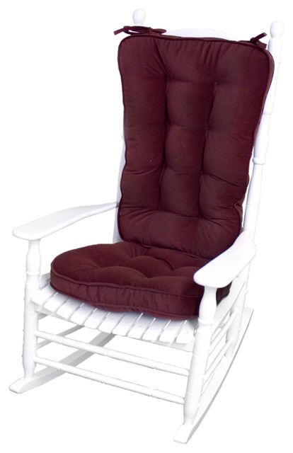 Jumbo Rocking Chair Cushion Set, Hyatt Fabric, Burgundy - Seat Cushions