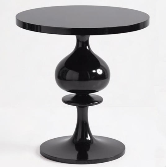 turned wood pedestal table - black - Eclectic - Side Tables And End