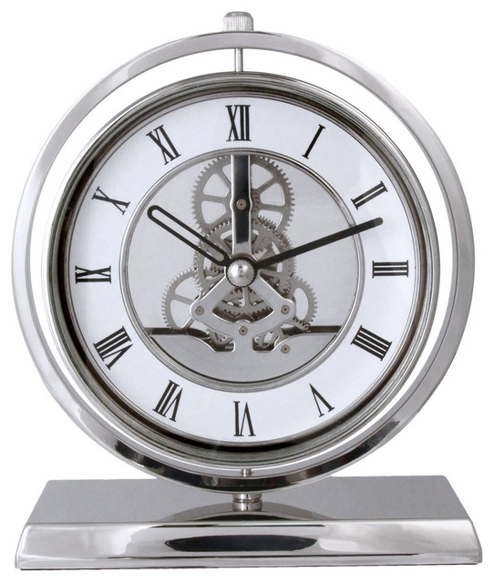 Rotating Mechanical Gear Clock Contemporary Alarm Clocks by Natico