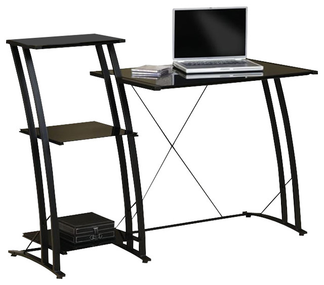 Studio RTA Deco Tiered Desk in Black Modern Desks & Writing Bureaus