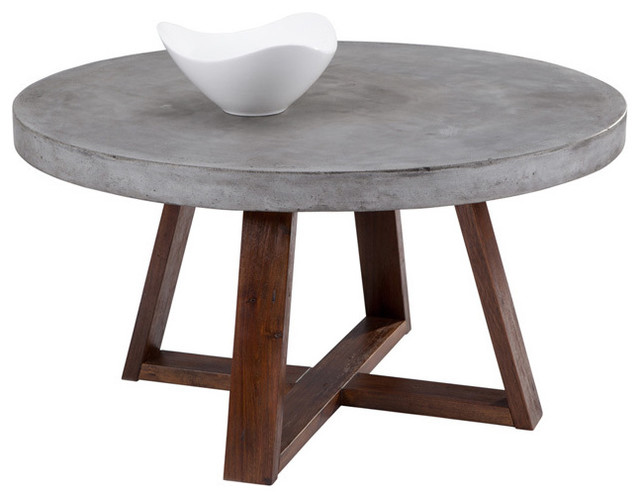  Devons Rustic Concrete Round Coffee Table scandinaviancoffeetables