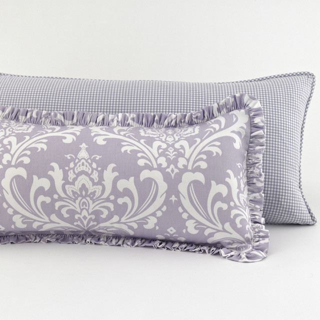 Lilac Gingham Corded Lumbar Pillow - Modern - Decorative Pillows - by Rosenberry Rooms