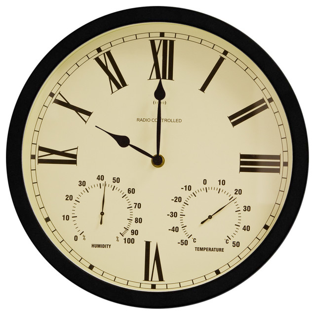 Radio Controlled Multi function 35cm (13.7") Outdoor Garden Clock