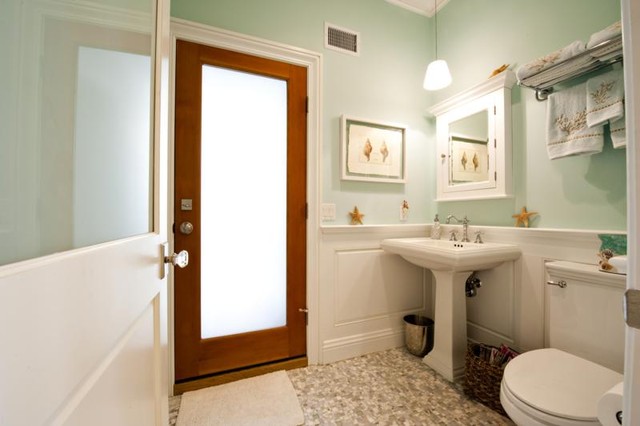 Frosted Glass Door - Traditional - Bathroom - New York ...
