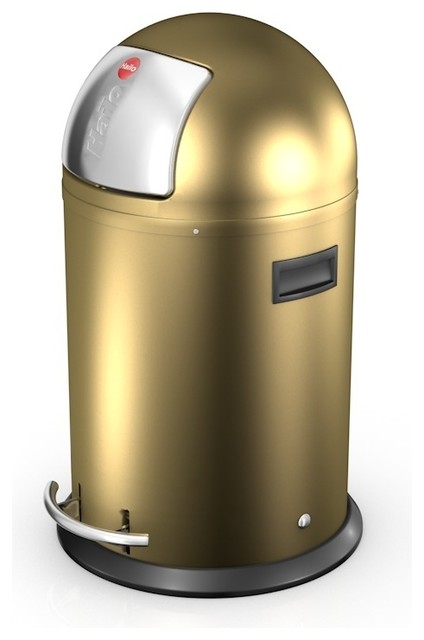KickMaxx 35 Wastebin, Gold - Contemporary - Trash Cans - by Hailo LLC