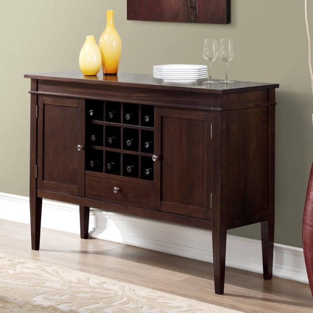 Simpli Home Carlton Sideboard Buffet & Wine Rack 3AXCCRL09