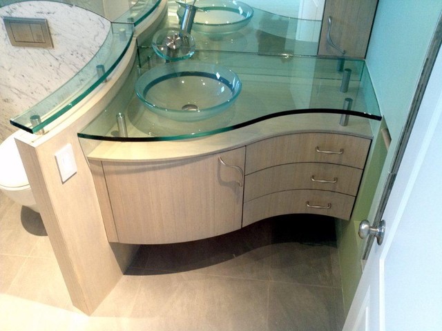 Curved Bathroom Vanity Cabinet