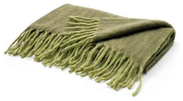 Mohair Throw Blanket, Green - Contemporary - Throws - by ...