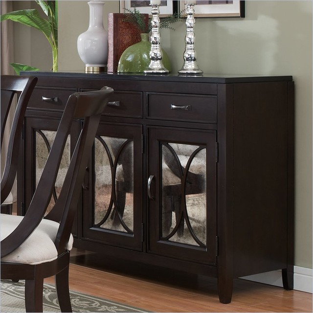 Pulaski Plaza Square Buffet with Laminated Black Granite Top Buffets And Sideboards