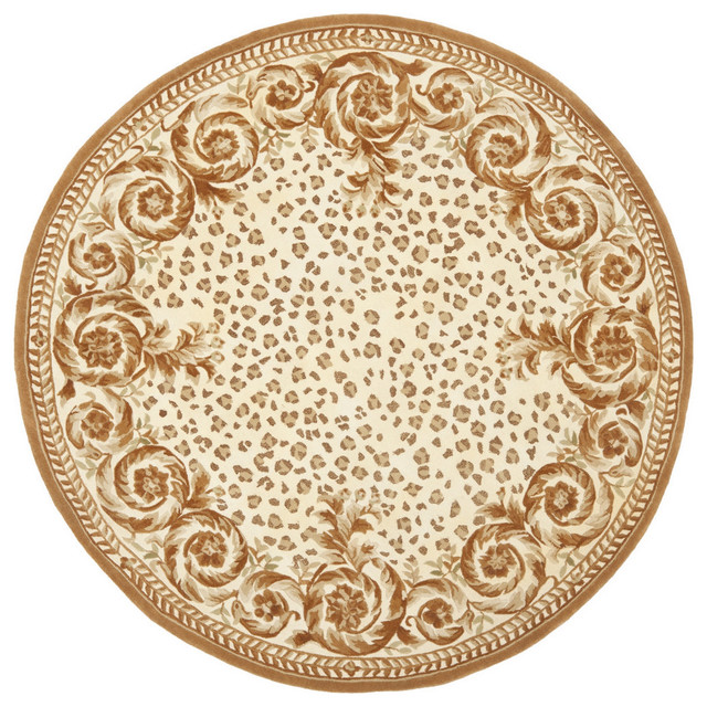 Safavieh Naples Traditional Round Rug in Yellow, Gold 6'x6