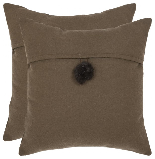 Moshy Accent Pillow (Set of 2) - Brown - Transitional - Decorative Pillows - by zopalo