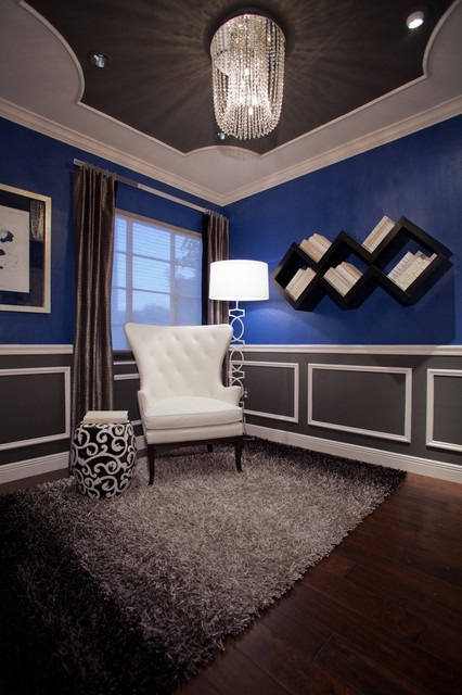 Charcoal Grey And Blue Living Room : Client Project Reveal: The