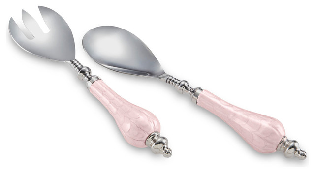 Pink Serving Ice  serving pink utensils traditional serving Set, Peony utensils Salad