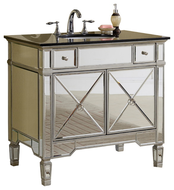 Ashlyn Mirrored Bathroom Sink Vanity Contemporary Bathroom Vanities