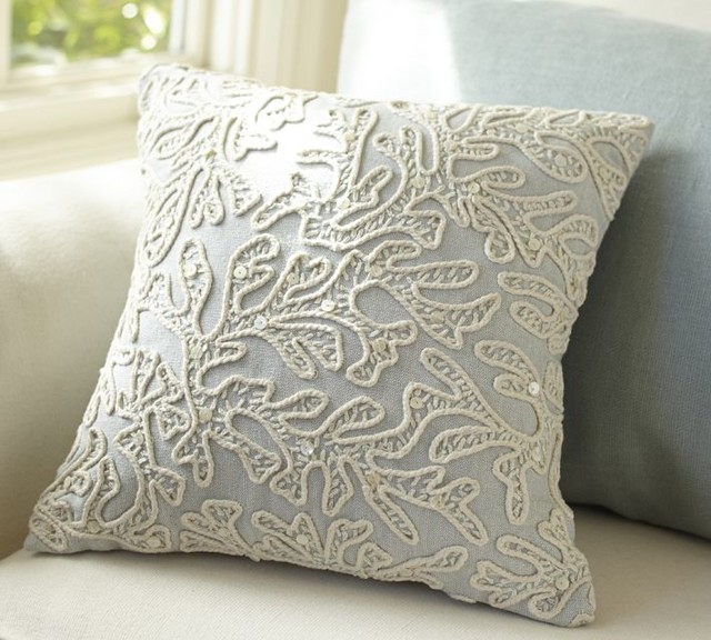 All-over Coral Decorative Pillow - Contemporary - Decorative Pillows - by Pottery Barn