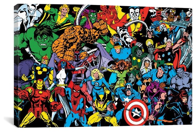 Marvel Comics Canvas Print, Character Full Lineup - Contemporary - Prints And Posters - by ...