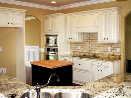 Painted, Distressed Kitchen Cabinets - Traditional ...