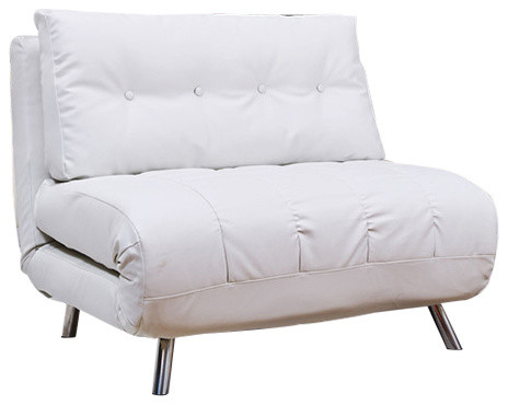 Tampa Convertible Big Chair Bed, White contemporary-sleeper-chairs